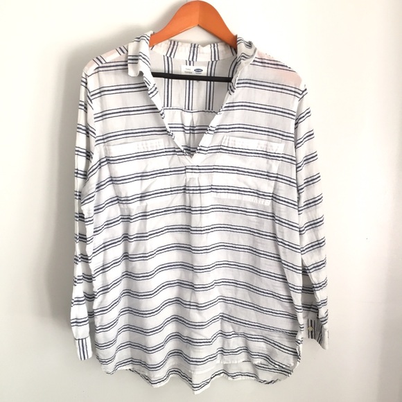 Old Navy Tops - Old navy blue white striped top